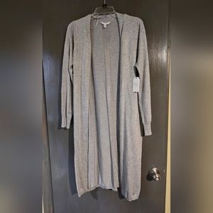 Time and Tru Long Gray Sweater Cardigan